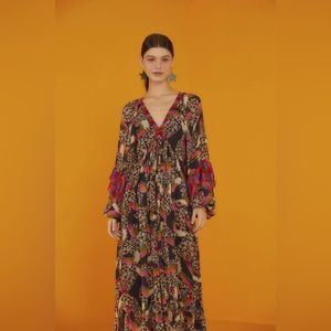 Farm Rio Leopard Toucans Maxi Dress